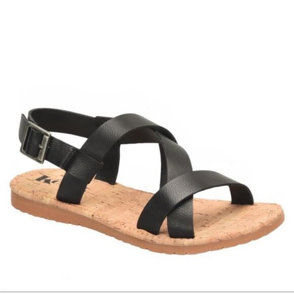 Korks Sabrina Strappy Sandals Black Size 10 - Picture 1 of 12